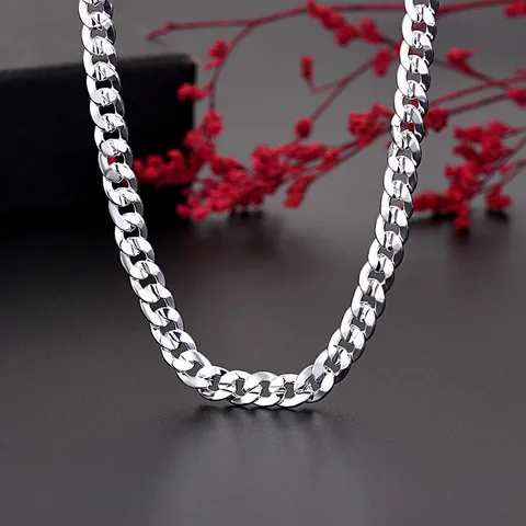 Ожерелье-цепочка из серебра 925 пробы, 7 мм
