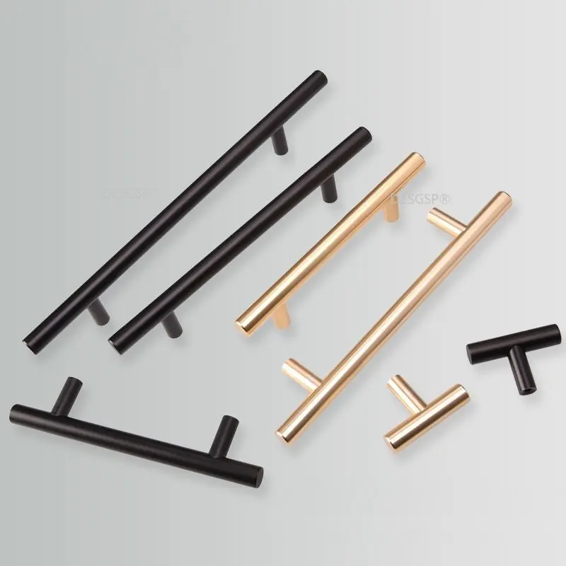 

Cabinet Pulls Black/Golden Modern Square T Bar Diamter Kitchen Bathroom Cupboard Chest Drawer Handles And Knobs Hardware