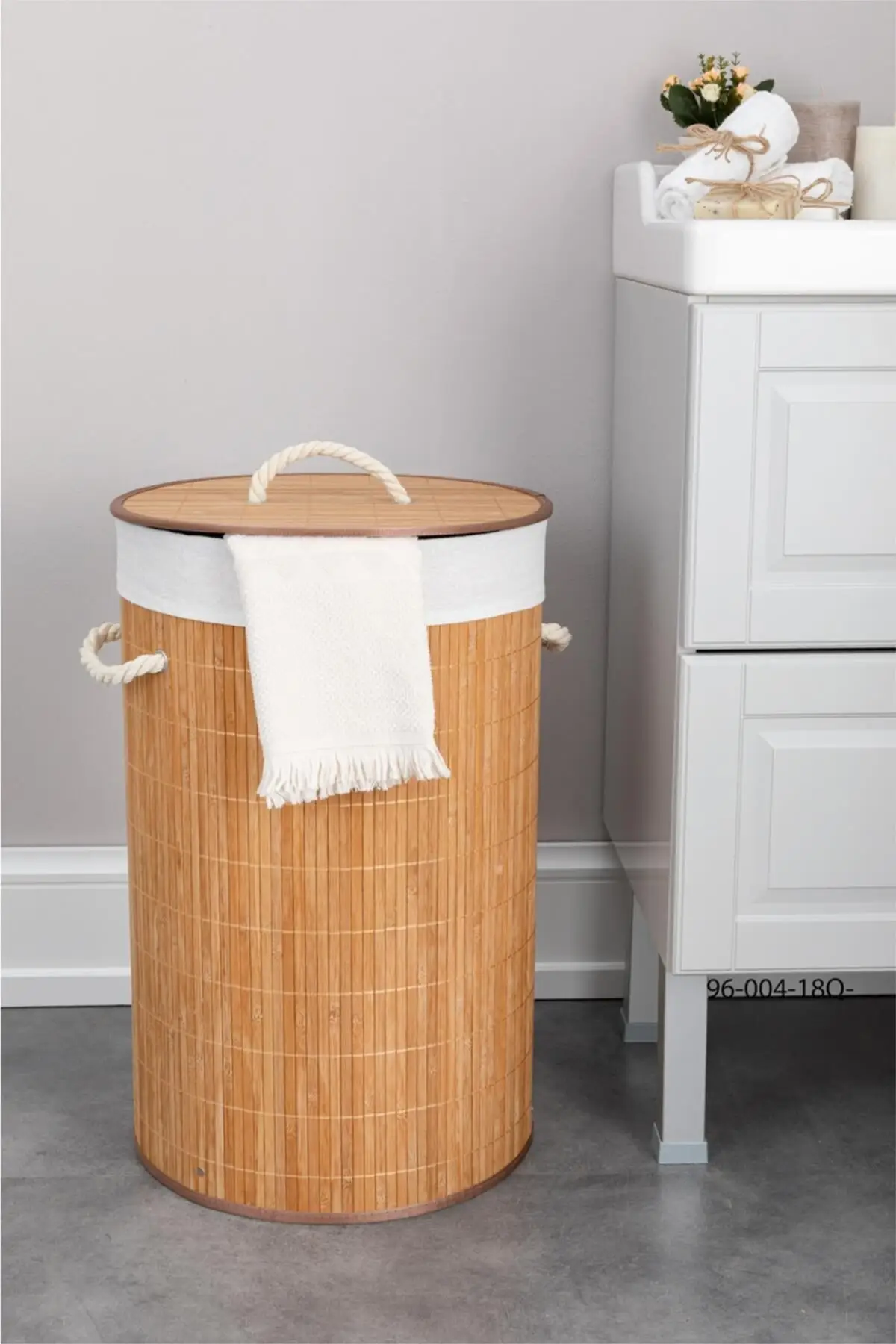 

Natural Bamboo Round Laundry Basket Organizer Storage For Dirty Clothes Bathroom Dirty Clothes Bag Home Accessories
