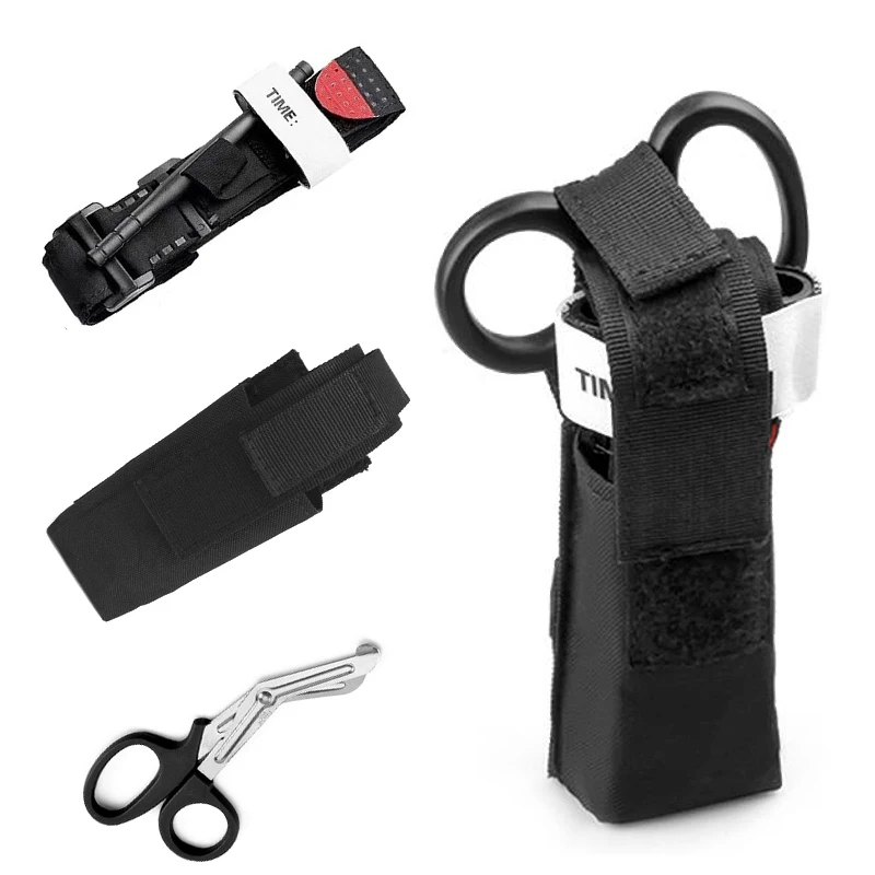 

Outdoor First Aid Buckle Cat Tourniquet Pouch Holder Survival Tactical Combat Military Emergency Bandage Scissor Hemostasis Belt