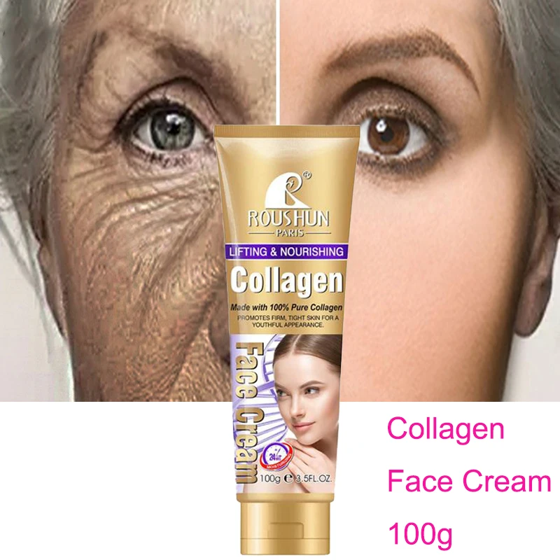 

100g Collagen Anti Aging Face Cream Remove Wrinkles VC/VE Whitening Lift Firm Lighten Fine Lines Facial Serum Skin Care Cosmetic