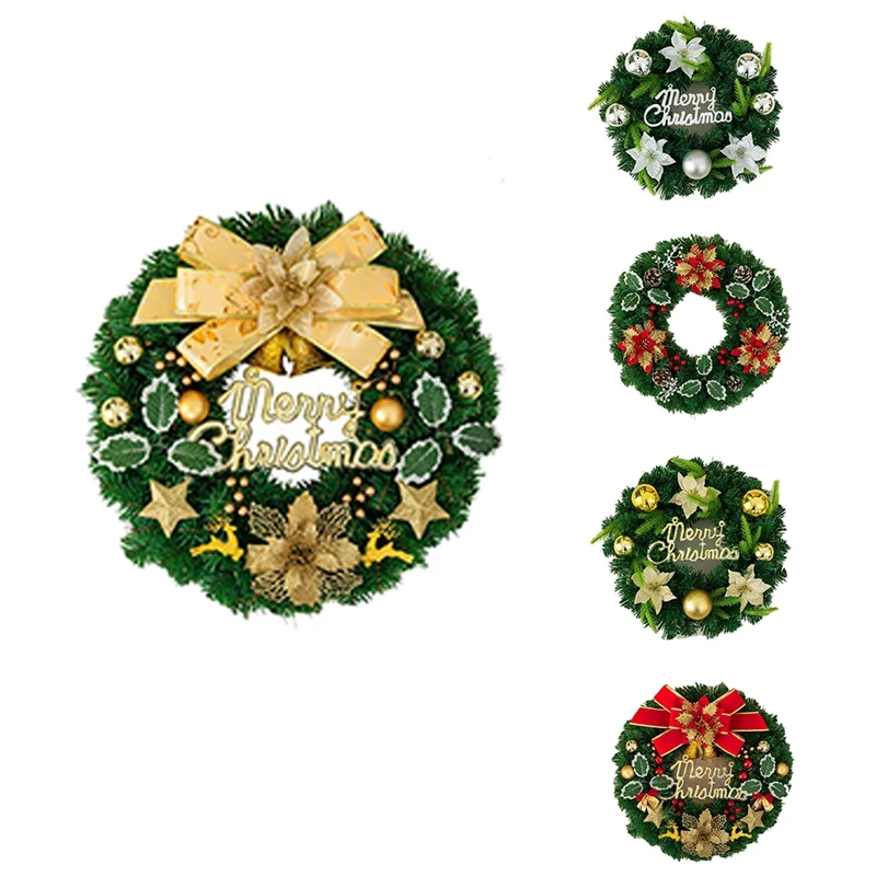

Christmas Decoration Wreath 30Cm Christmas Tree Shopping Mall Hotel Window Door Hanging Wreath Holiday Products