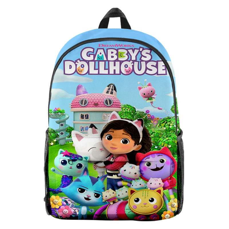 

Harajuku Novelty Trendy Cool Gabby's Dollhous Student Notebook Backpacks 3D Printed Oxford Waterproof Boys/Girls Travel Bags