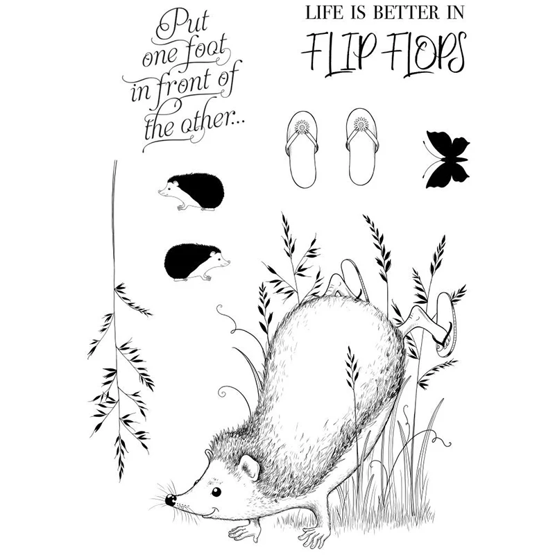 

6x8 inch Groundhog Day Clear Stamp Large Grass Sentiments Transparent Silicone Stamps for DIY Scrapbooking Crafts Cards X15
