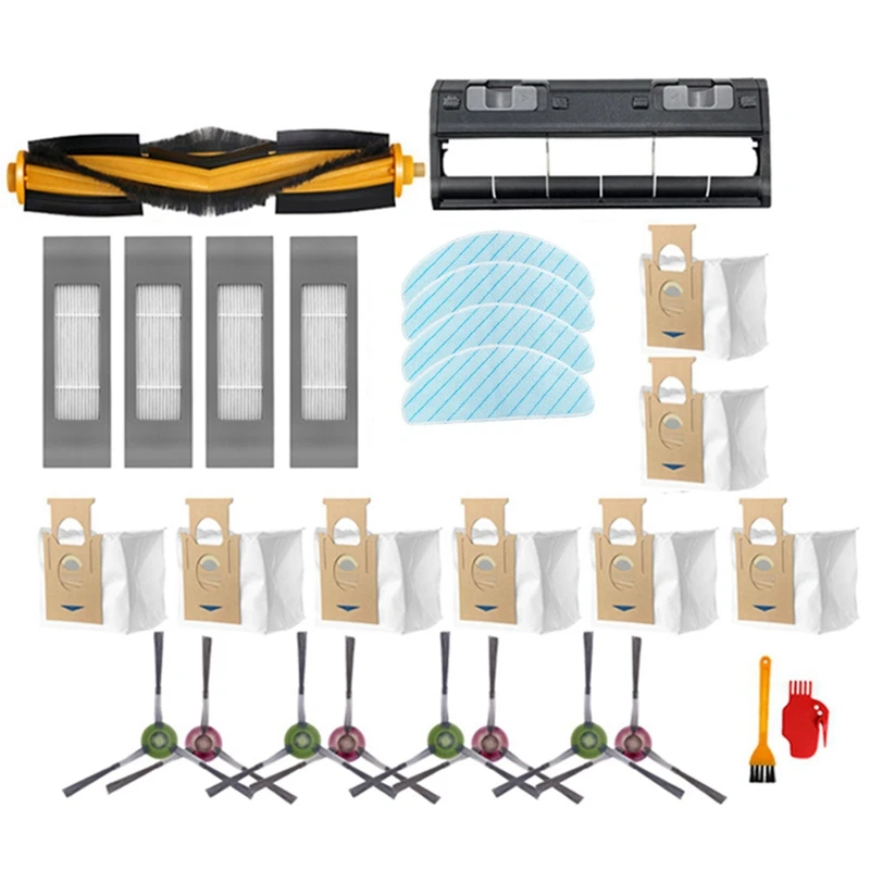 

28PCS Suitable For Ecovacs Sweeper T9 T9max T9power T10 Side Rolling Brush Rag Filter Screen Dust Bag