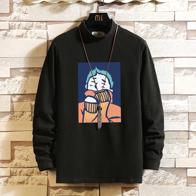 Harajuku Men's Sweartshirt Unisex Winter Hip Hop Cartoon Pullovers Streetwear Male Tops