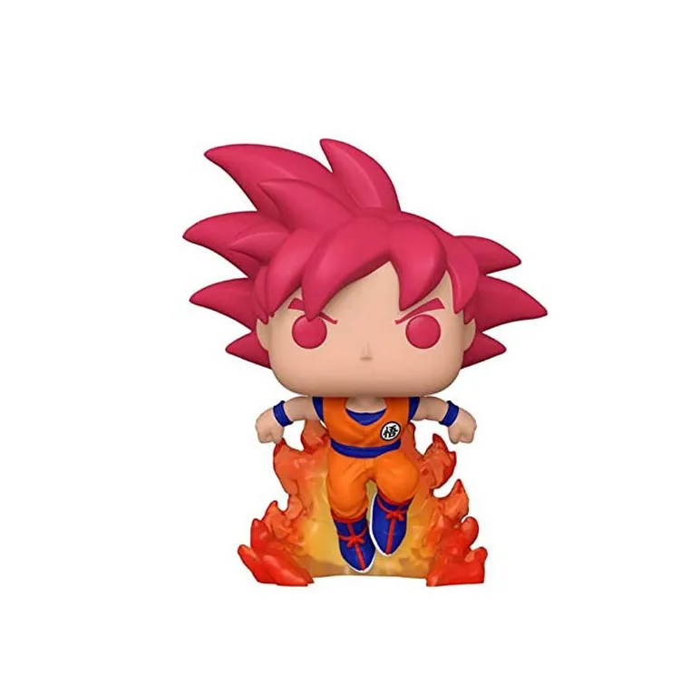 Anime Dragon Ball Flame Goku Red Hair 827# Vinyl Figure Collection Model Toys 10cm