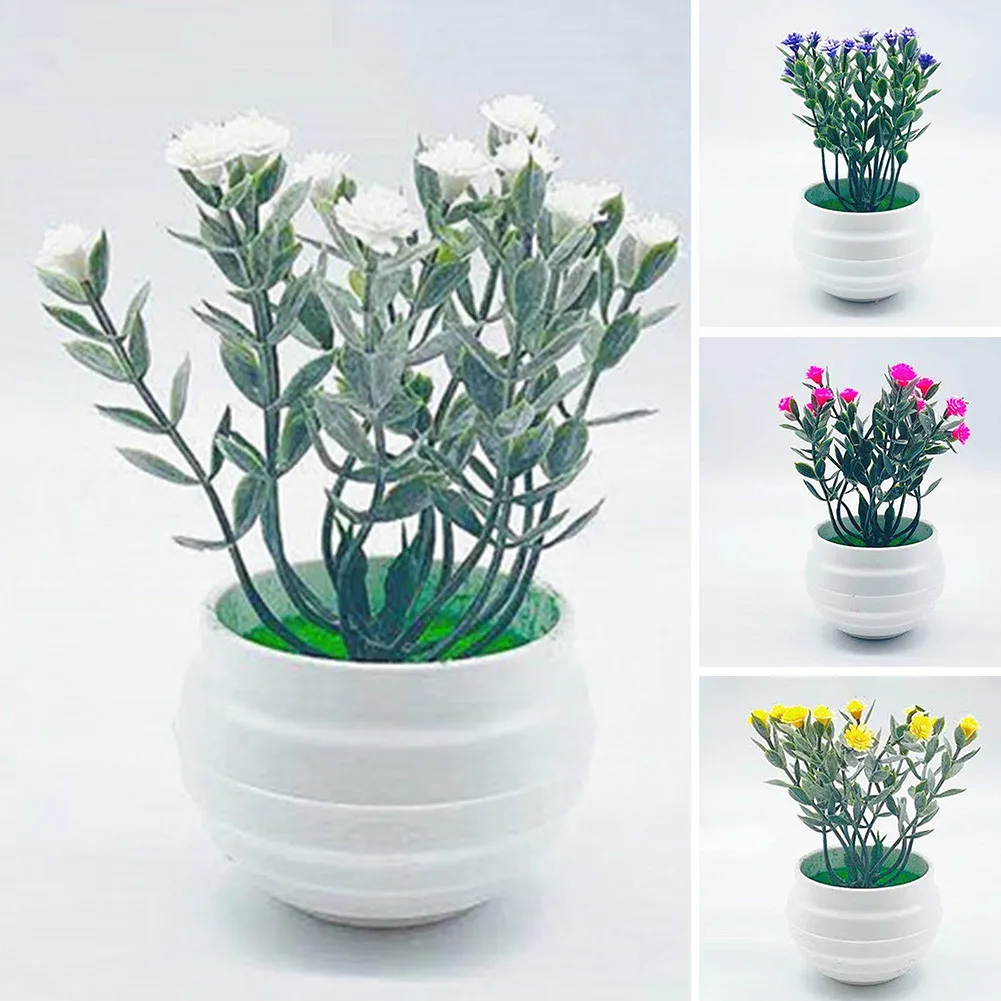 

1pcs Bonsai Silk Flowers Home Garden Decorate Plum Artificial Potted Plants Blossoms Simulation Winter Plum Branch Wedding Party