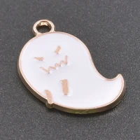 10pcs cartoon alloy enamel ghost pendant accessories fashion jewelry making earring necklace diy craft for gift friend kids