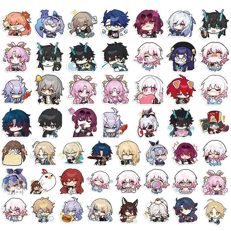 50 шт. аниме Honkai: Star Rail Jing Yuan наклейки с лезвием для ноутбука гитары телефона