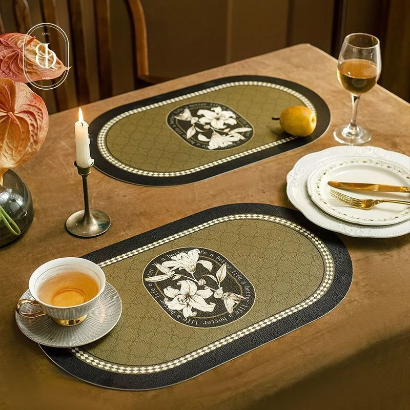 LAYRUSSI Европейский кожаный коврик для стола в стиле ретро креативный