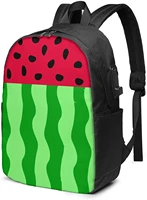 watermelon business laptop school bookbag travel backpack with usb charging port headphone port fit 17 in