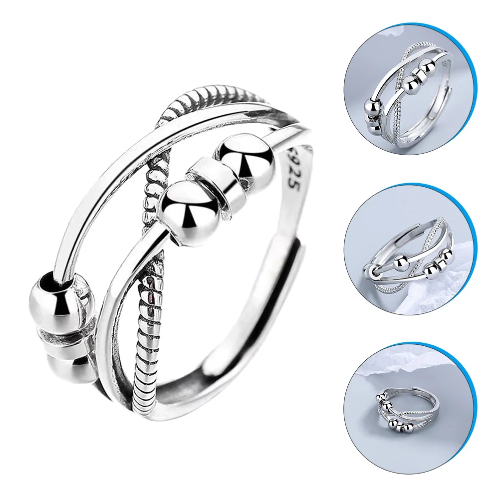 

Ring Fidget Finger Adjustable Rings Women Knuckle Beads Jewelry Decoration Men Kids Mens Anti Stacking