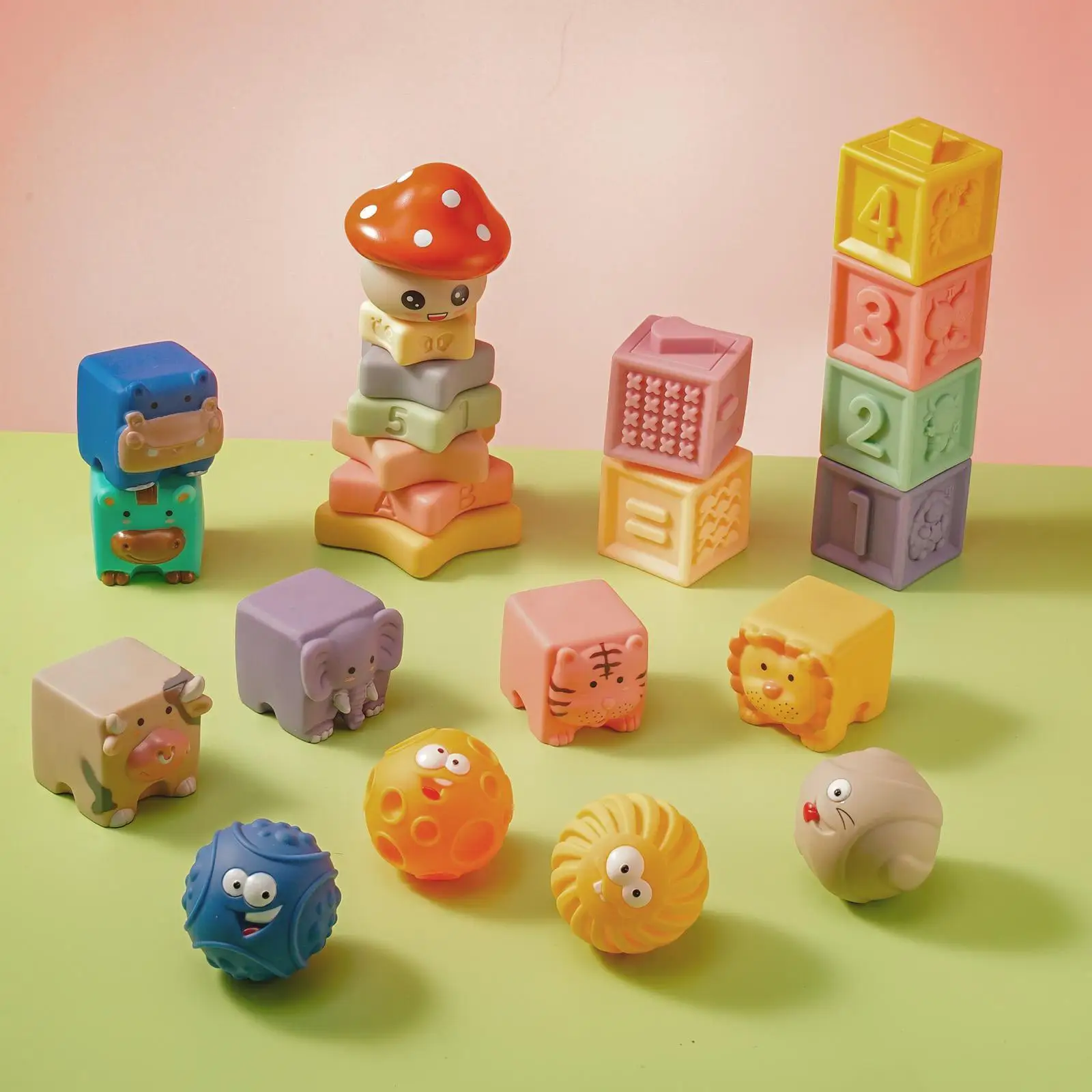 

23 шт., детский силиконовый конструктор «мягкая рука»