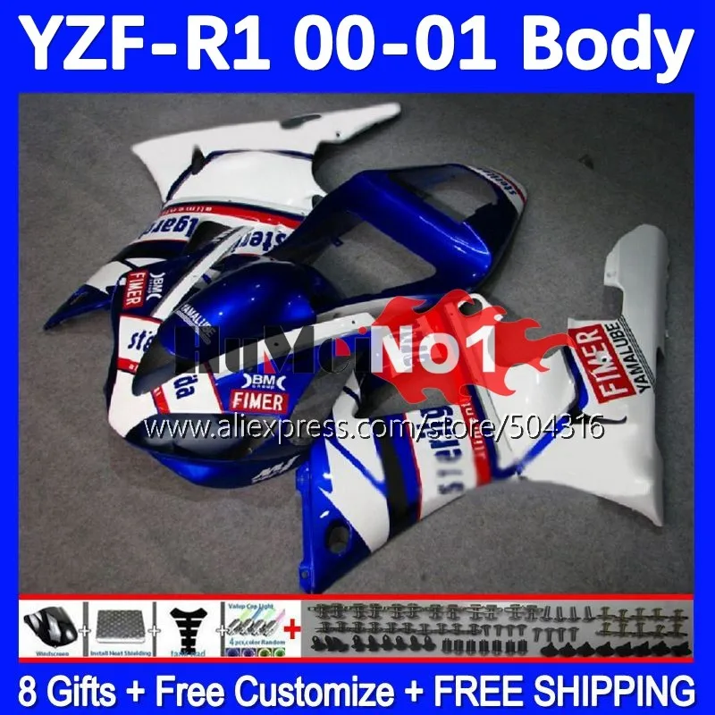 

Body Kit For YAMAHA YZF-R1 YZF R1 R 1 1000 CC 1000CC YZFR1 00 01 161MC.56 blue glossy YZF1000 00-01 YZF-1000 2000 2001 Fairing