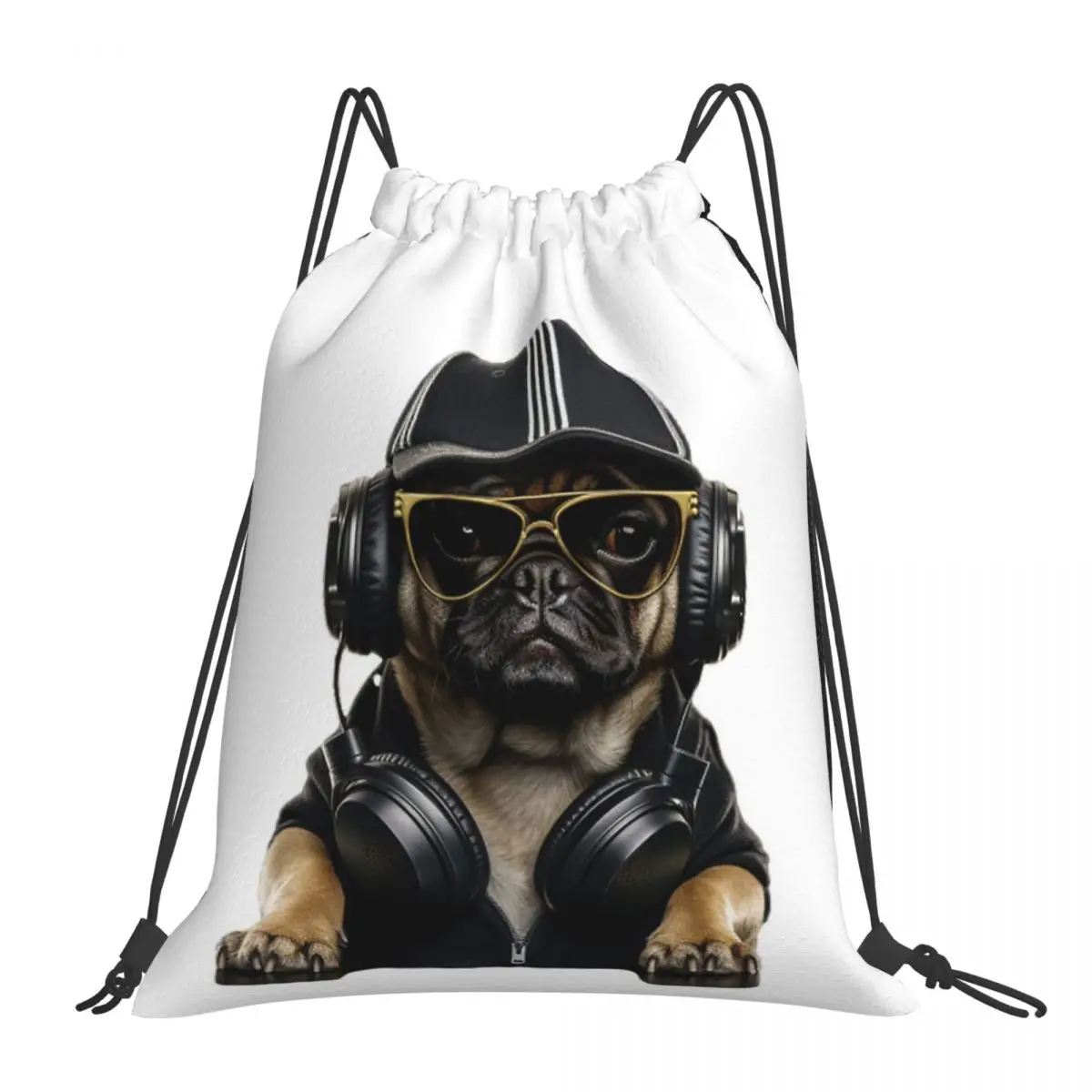 

Рюкзак с забавной собакой как Ди-Джея, Модные Портативные Сумки на шнурке, Сумка с кармашком для хранения, сумки для книг для мужчин и женщин