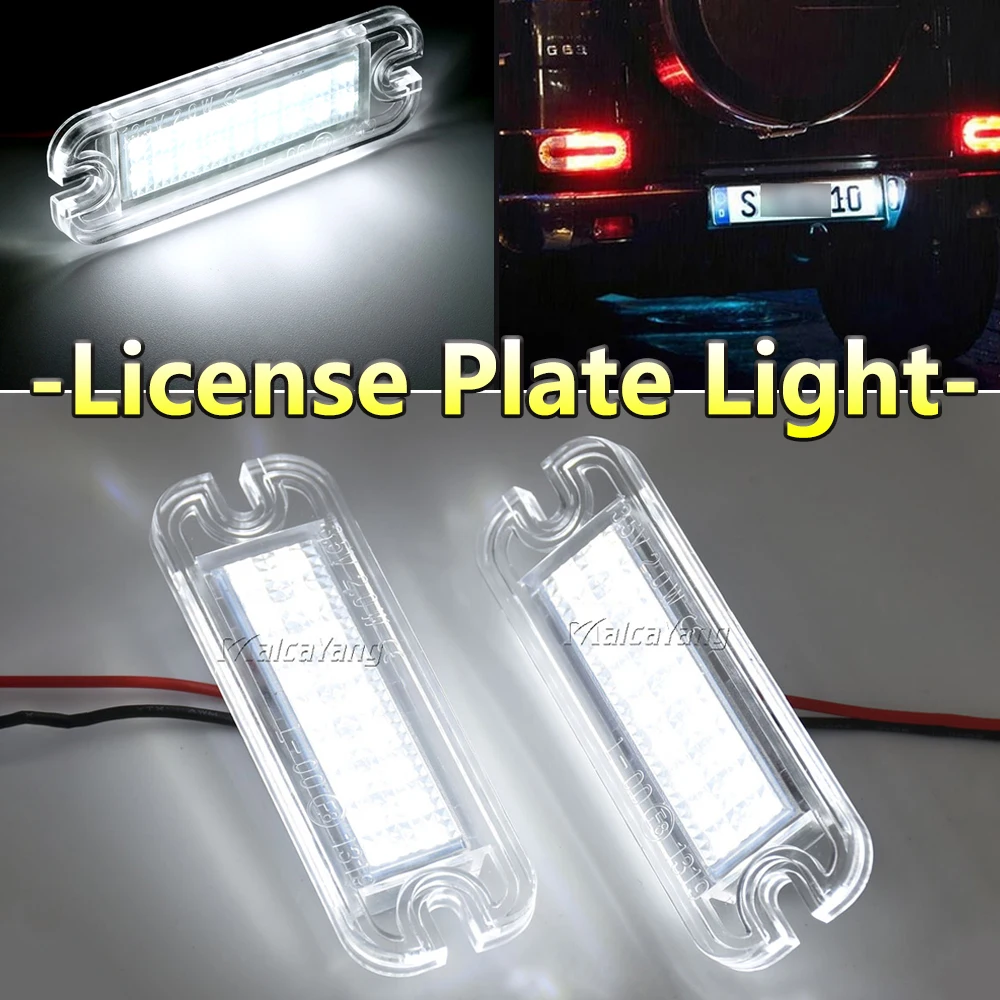 

LED License Plate Light For Mercedes Benz G-Class W463 G500 G550 G55 G63 G65 AMG 12V Car Number Lamp White No Error 1990-2018