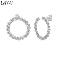 laya 925 sterling silver pave shining zircon pear shaped half hoop earrings for women original modern luxury jewelry 2022 trend