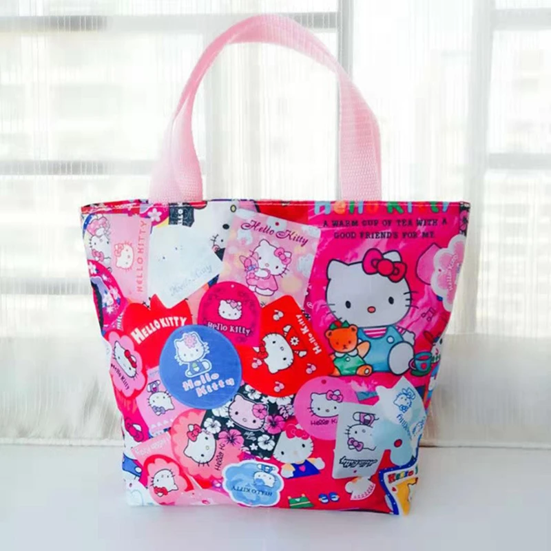 Sanrio Hello Kitty Handbag New Cartoon Cinnamoroll My Melody Cinnamon Storage Bag Tote Bags Lunch Box Kettle Bag Cute Anime images - 6