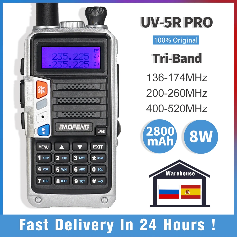 Baofeng Walkie-talkie UV-S9Plus Tri-Band Two Way Radio 220-260MHz Ham Radio VHFUHF FM Transceiver Baofeng Radio Station uv-5R