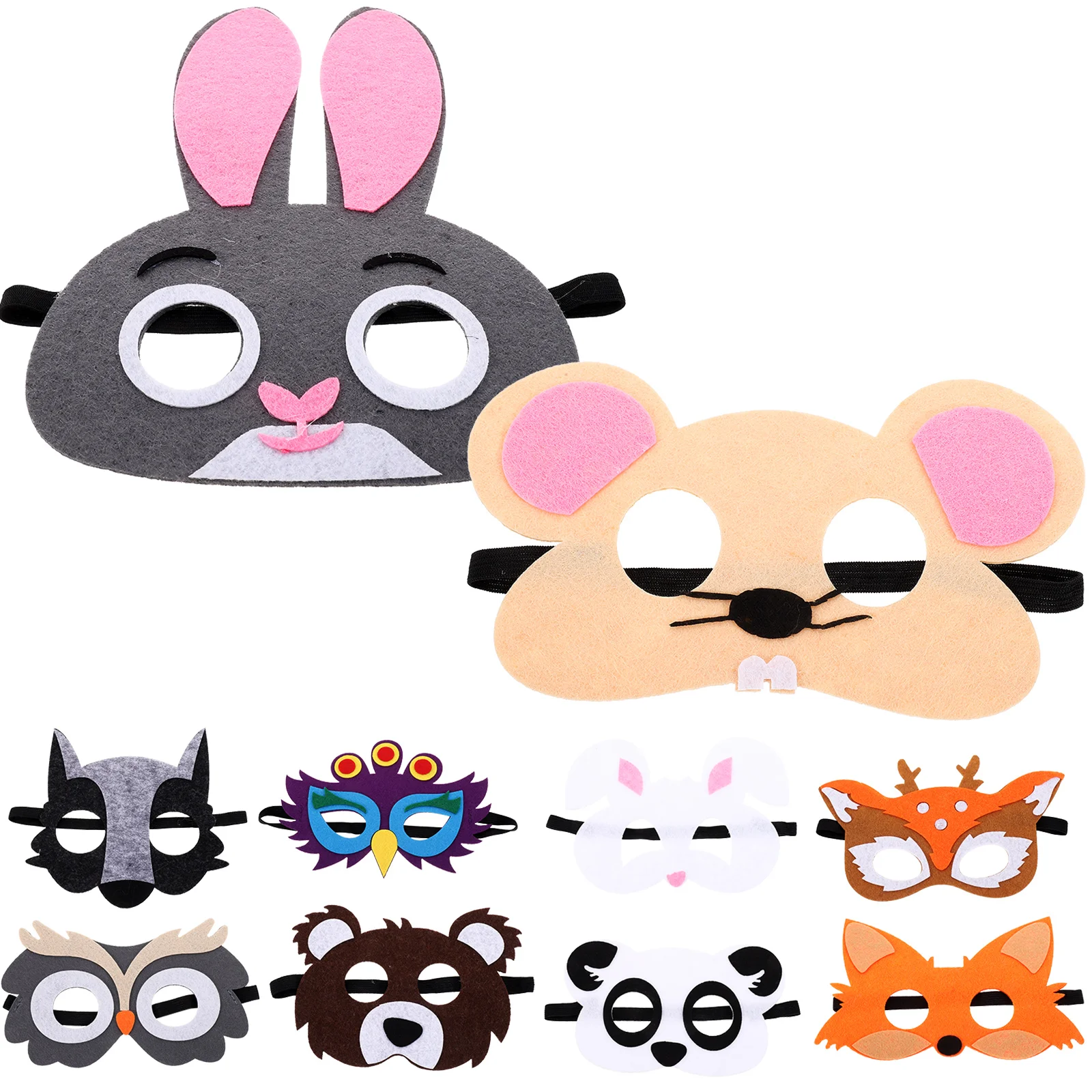 

10pcs Jungle Animal Masks Non-woven Animal Style Masks Jungle Animal Masks Party Favor