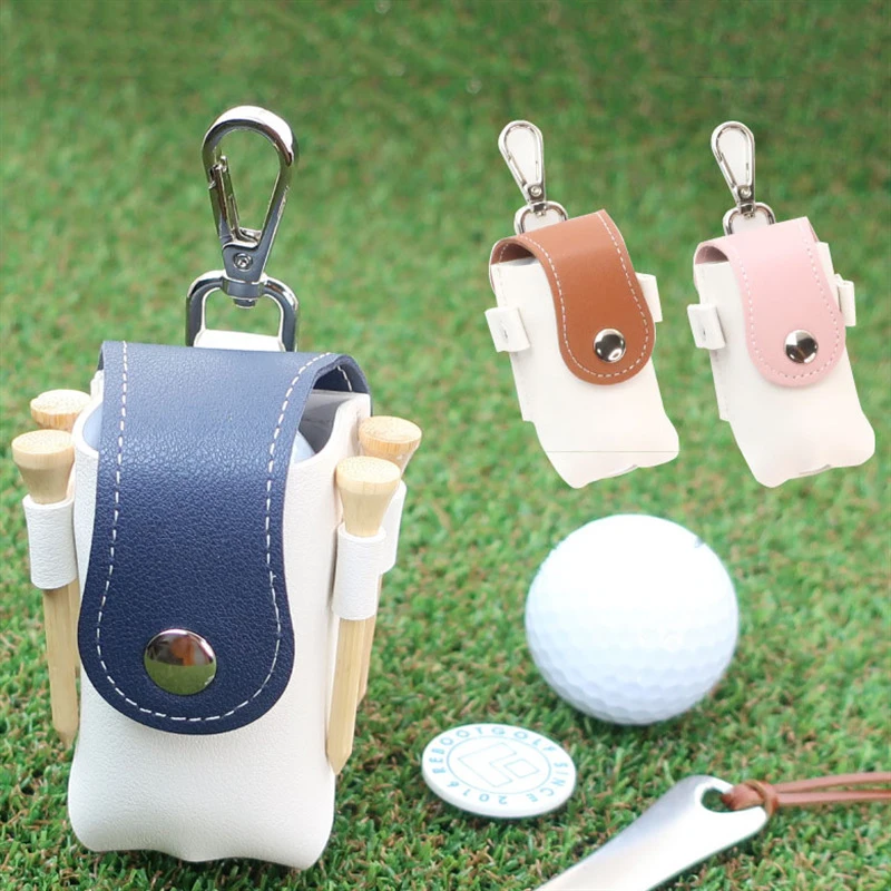 Mini Bag Pu Leather With Golf Tees Golf Balls Hang On Waist 