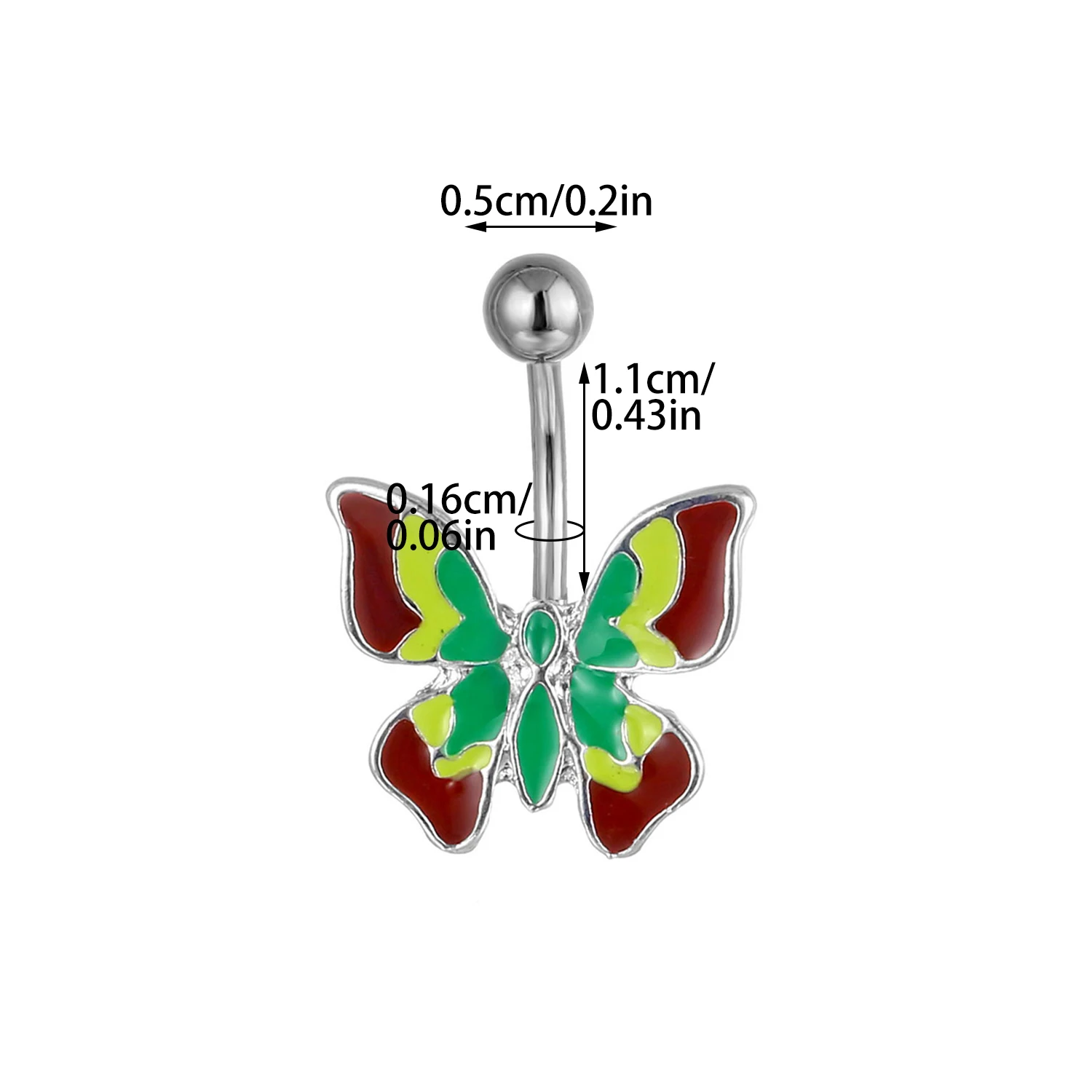 Женский пирсинг пупка в форме бабочки ювелирное изделие из нержавеющей стали 1