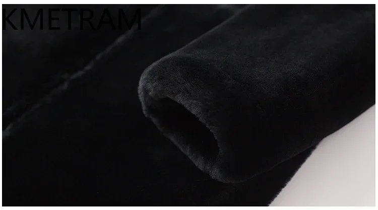 Шуба из натуральной мериносовой шерсти женская длинная черная куртка