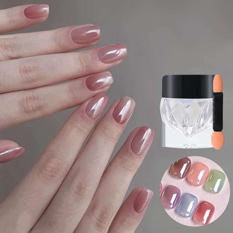 Белая хромированная пудра для ногтей супер глянцевая прозрачная с зеркальным