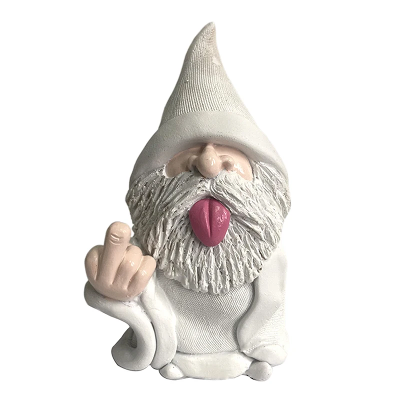 Микро средний палец статуя гнома Erect вызывающий Gnome ландшафт декоративные