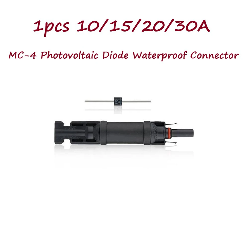 

1PC Solar Panel Cable Blocking Diode Waterproof Connector Compatible Solar Photovoltaic Connector With Protection Function Tools