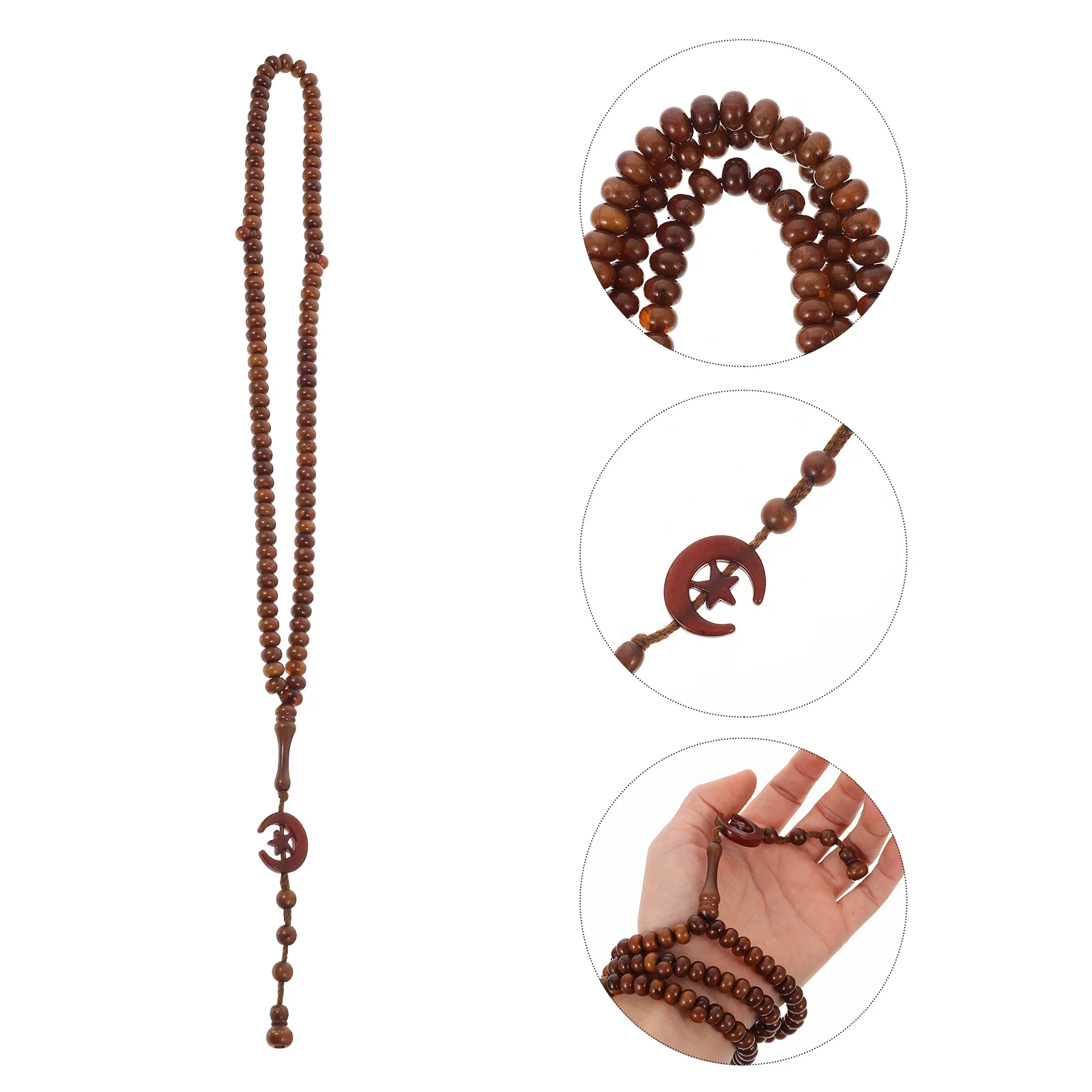 

Prayer Beads Necklace Muslim Arabic Decor Moon Bracelet Pilgrimage Gifts Star