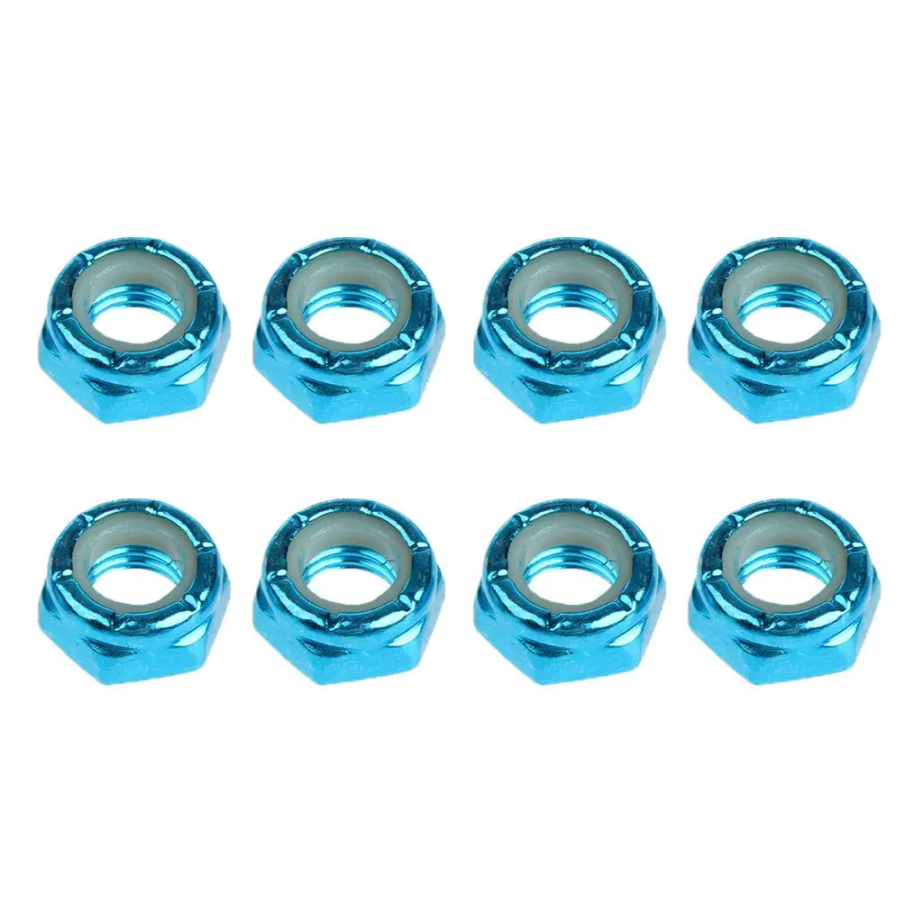 

8pcs Steel Skateboard Truck Axle Screw Nuts Outdoor for Longboard Rebuilding