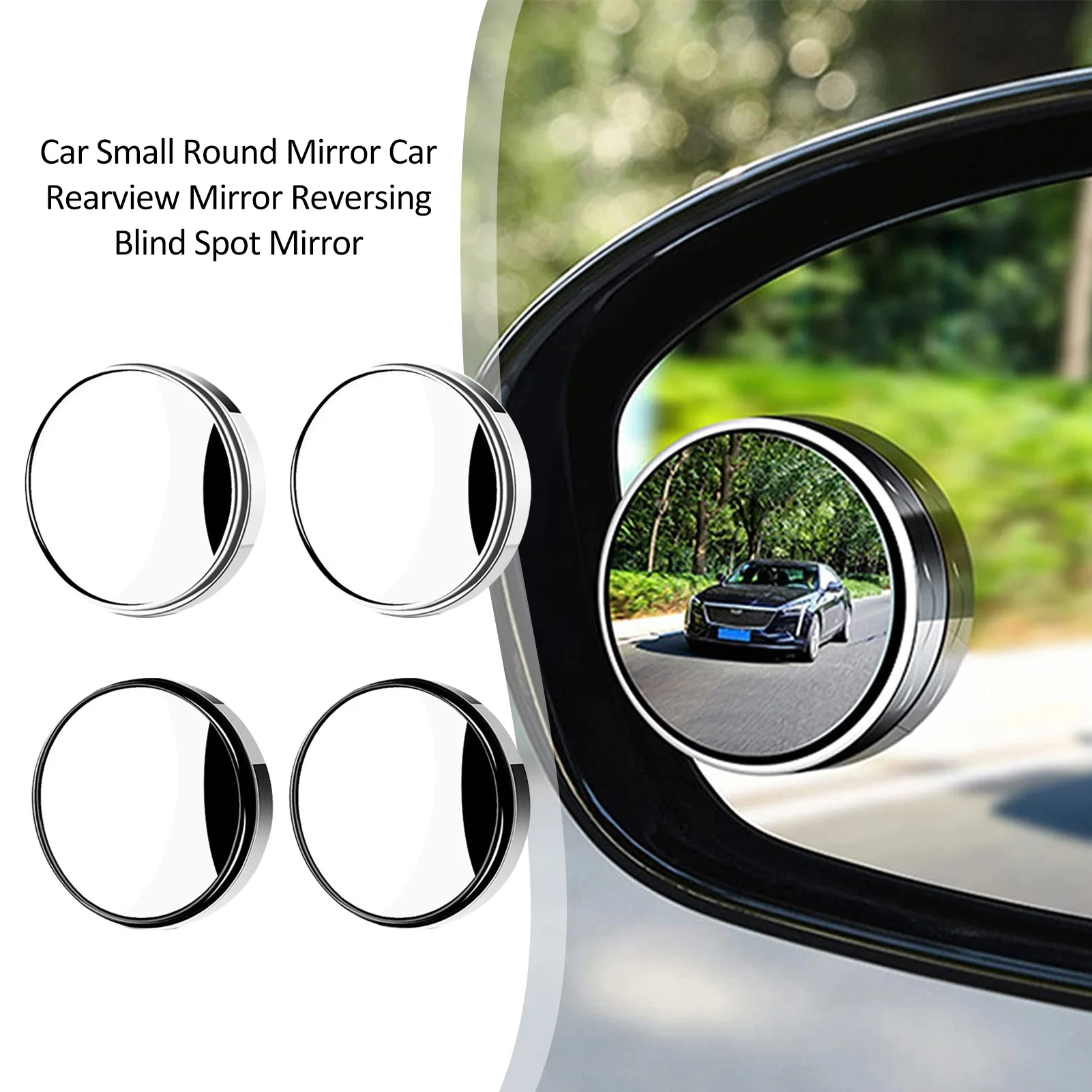 

2Pcs Car Door Mirrors For Blind Side Round Frame Convex Blind Spot Mirror Safety Driving Wide-angle Adjustable Rearview Mirror