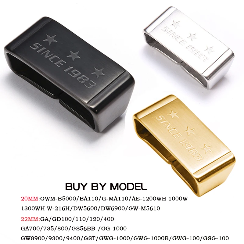 Watch Band Stainless Steel Metal Ring Strap Keeper Holder Loop Bezel Buckle 18mm 20mm 22mm 24mm Fixing Ring Watch Accessorie