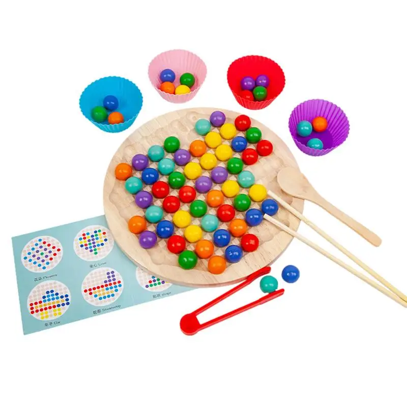 

Wooden Board Bead Game Rainbow Sorting Activity Set Counting Toy For Kids Toddler Educational Montessori Games For Math Learning