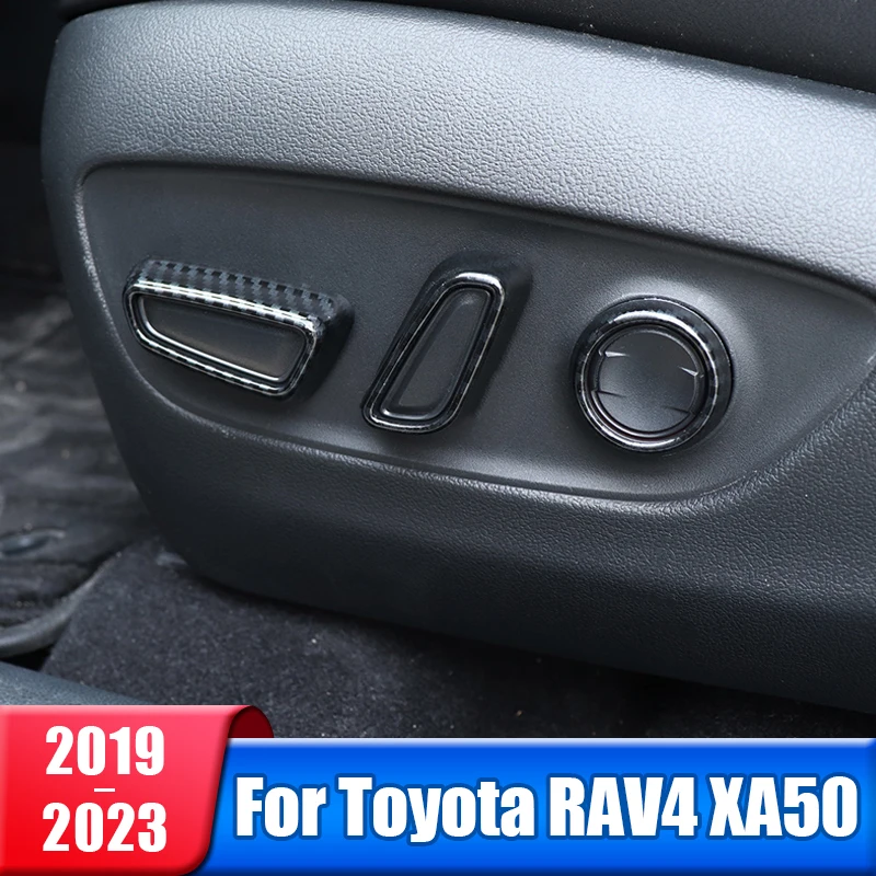 

Stainless Car Seat Adjustment Switch Panel Knob Cover For Toyota RAV4 2019 2020 2021 2022 2023 RAV 4 XA50 Hybrid Accessories