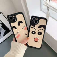 funny japanese anime crayon shinchan emoticon for iphone 13 12 mini 11 pro x xr xs max 7 8 6 plus 2022 case