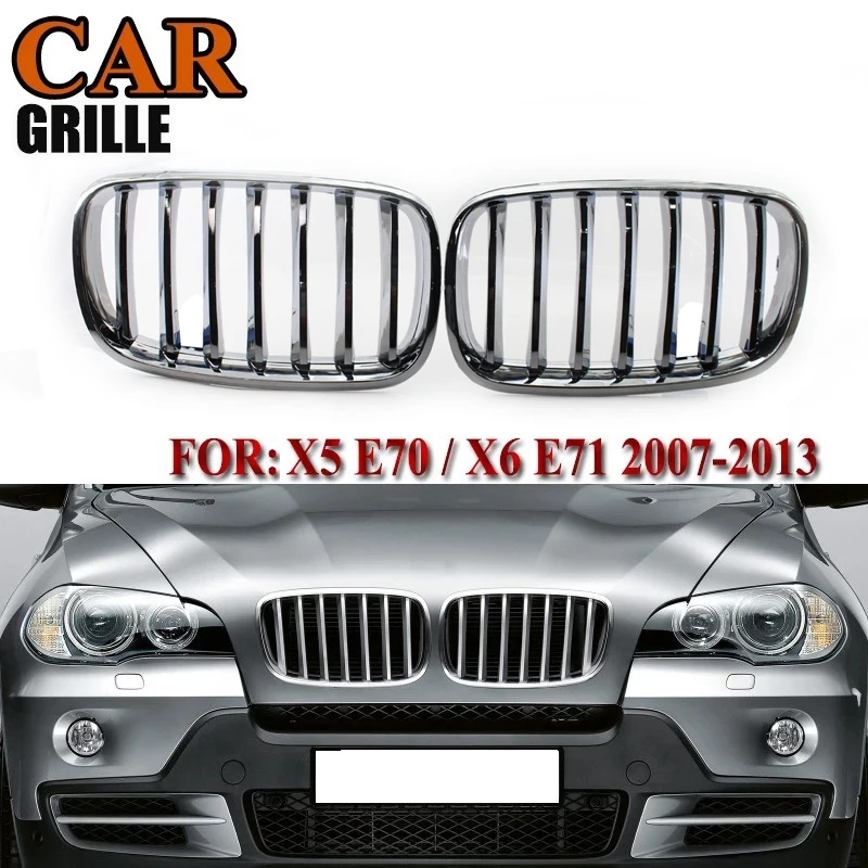 

X5 X6 Grill Front Chrome Bumper Kidney Grille For -BMW X5 E70 X6 E71 2007-2013 51137157687 51137157688