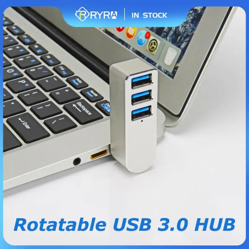 

Вращающийся 3-портовый USB 3,0 концентратор RYRA, высокоскоростной разветвитель для передачи данных, Универсальный мини-адаптер для ПК, ноутбука, MacBook Pro