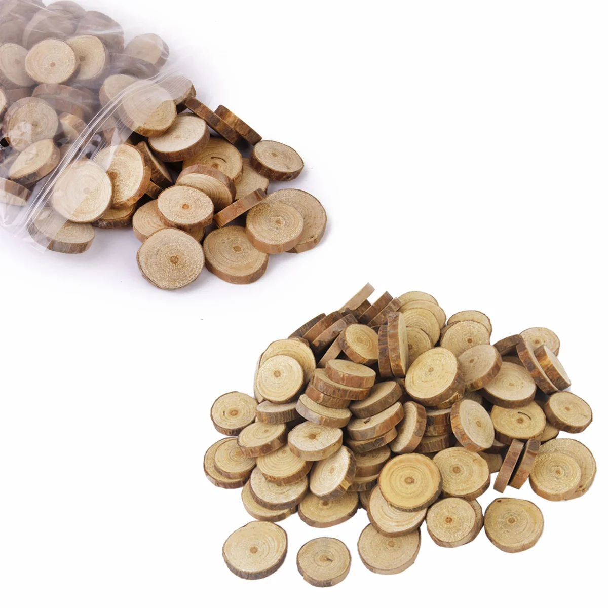 

100pcs Round Pieces Simple Creative Piece Decor Photo Prop Wood Decor Piece Wedding Festival for
