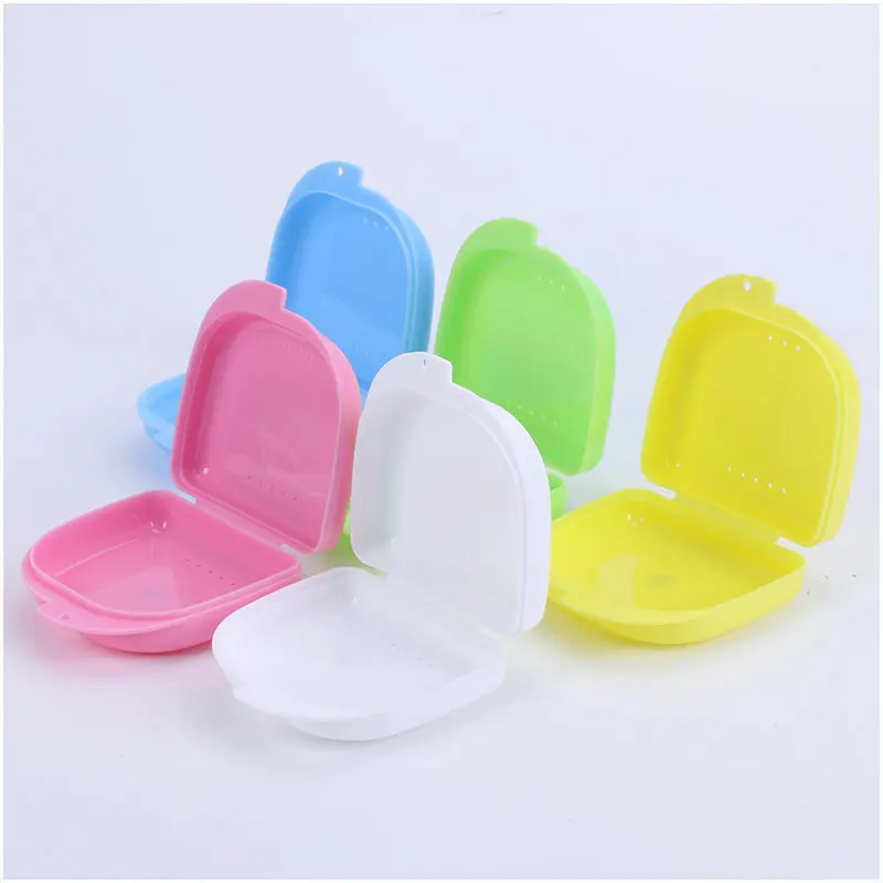 

10pcs Denture Tray Box Dental Orthodontic Retainer Box Case Plastic Teeth Container Denture Box False Teeth Protective Case