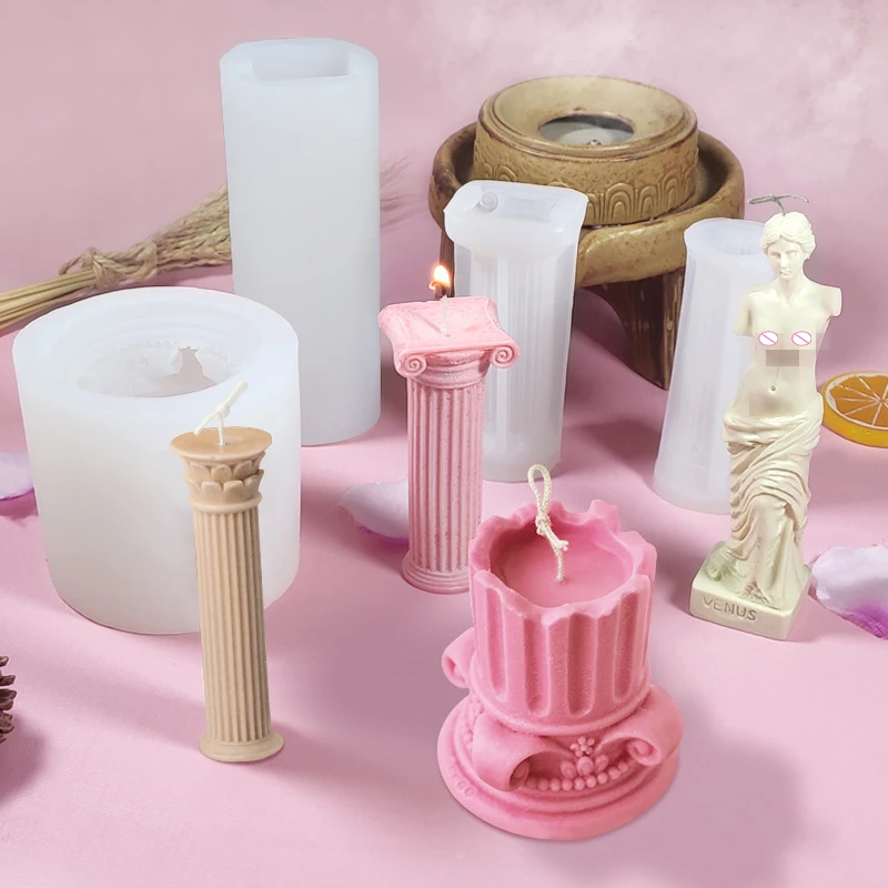 

Silicone Candle Mold Roman Column 3D Venus Scented Handmade Wax Candle Molds Human Body Plaster Mould Crafts Decoration Tools