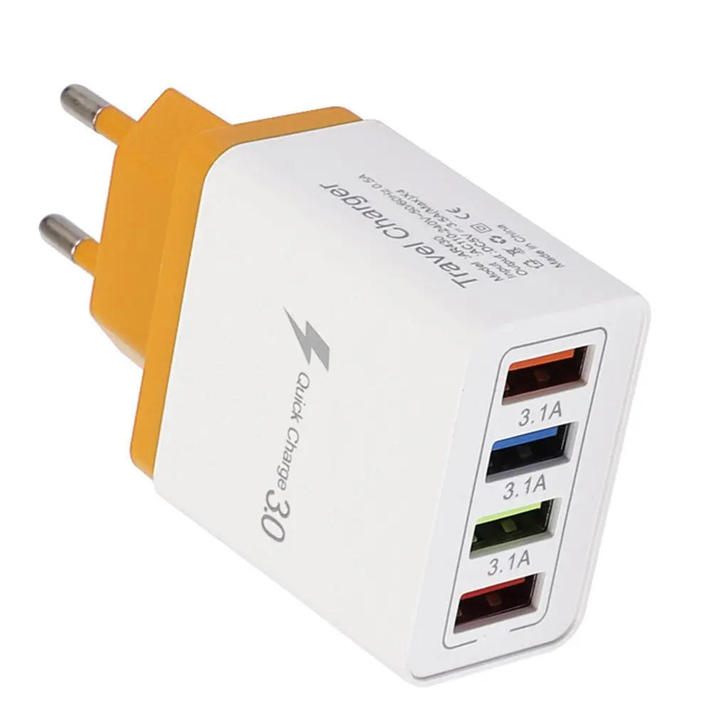 

Цветное зарядное устройство с 4 USB-портами, зарядное устройство для путешествий, индукционное зарядное устройство USB, быстрое зарядное устро...