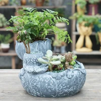 resin creative succulent flower pot gardening succulent platter flower pot pastoral style home desktop flower pot decoration