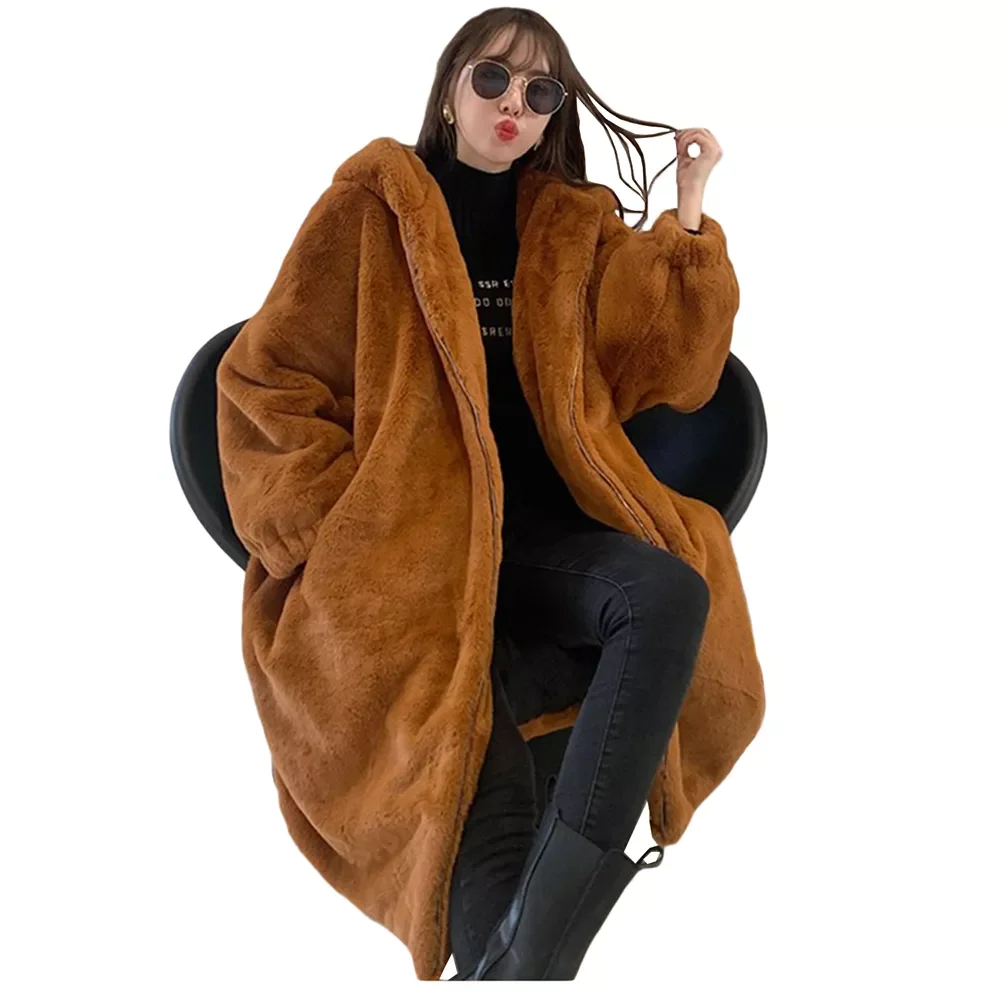 

Новое зимнее пальто из искусственного меха, Женская парка, толстое теплое плюшевое пальто, зимние куртки, Женское пальто с капюшоном