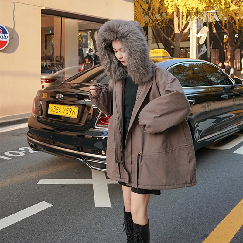 High Quality Winter Parka Women's Down Jacket Fashion Loose Thickening Warm Hooded Clothes Fur Collar Cotton Coat Women 2022 enlarge