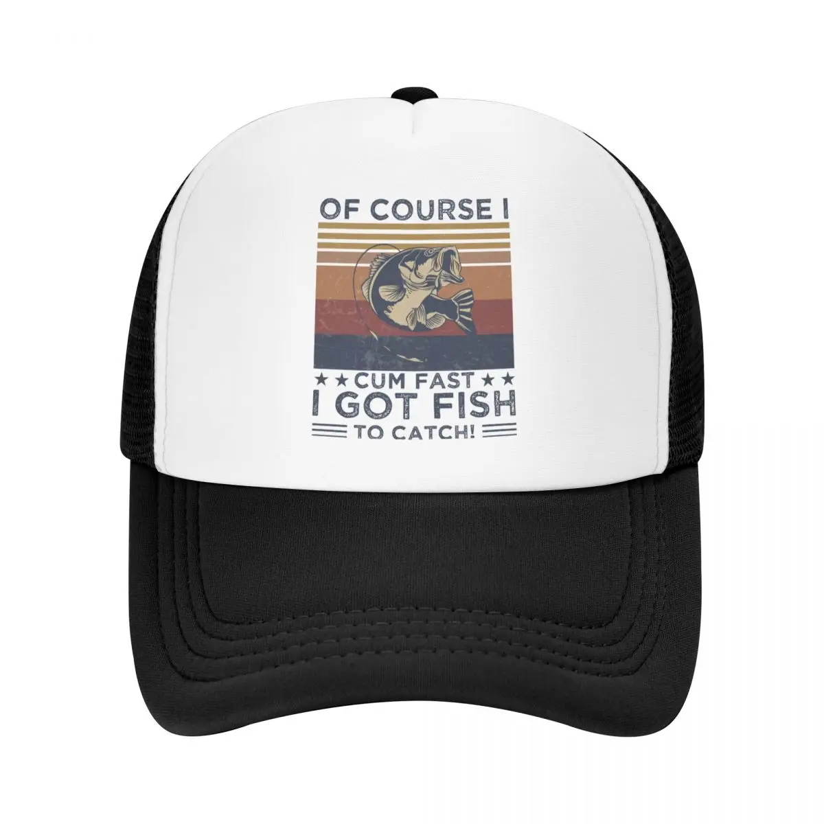 

Of Course I Cum Fast I Got Fish To Catch Trucker Hat Adult Adjustable Fishing Baseball Cap Men Women Sports Snapback Caps