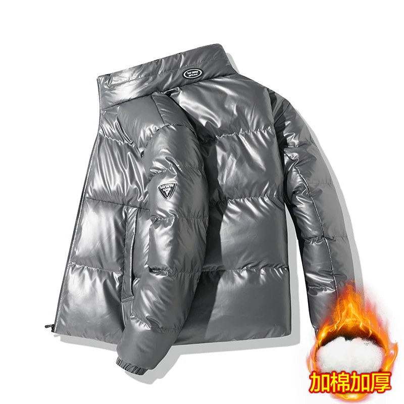 2023 Winter Men Jackets Puffer Coat Male Bubble Padded Clothes Waterproof Black Outwear Windbreaker Down Coats Leather Parkas