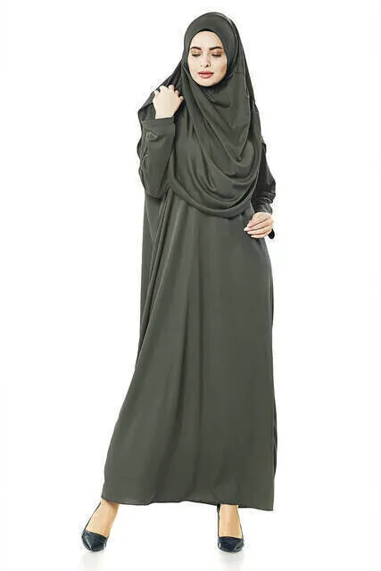 IQRAH One-Piece Prayer Gown-Khaki-5015 & Prayer Rug & Zikirmatik-Triple Suit